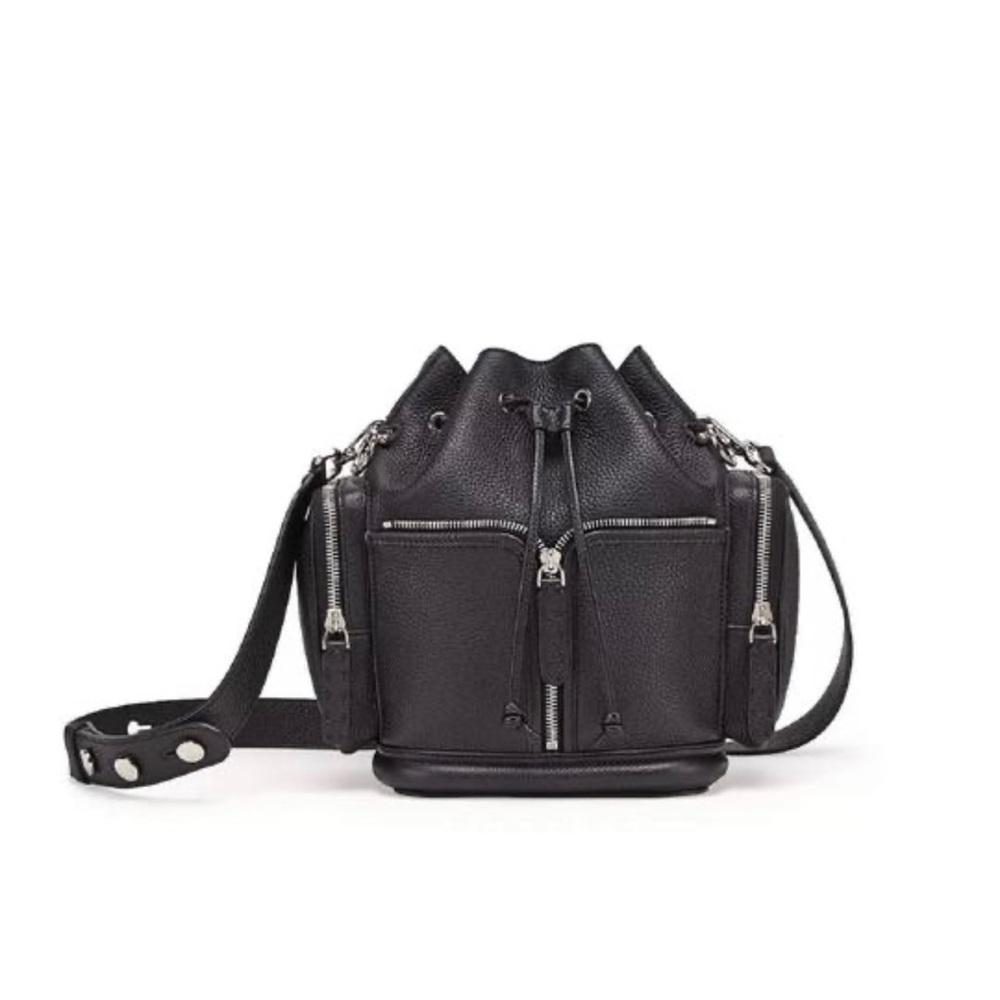 Fendi Bucket Mon Tresor Selleria Black Leather Bag